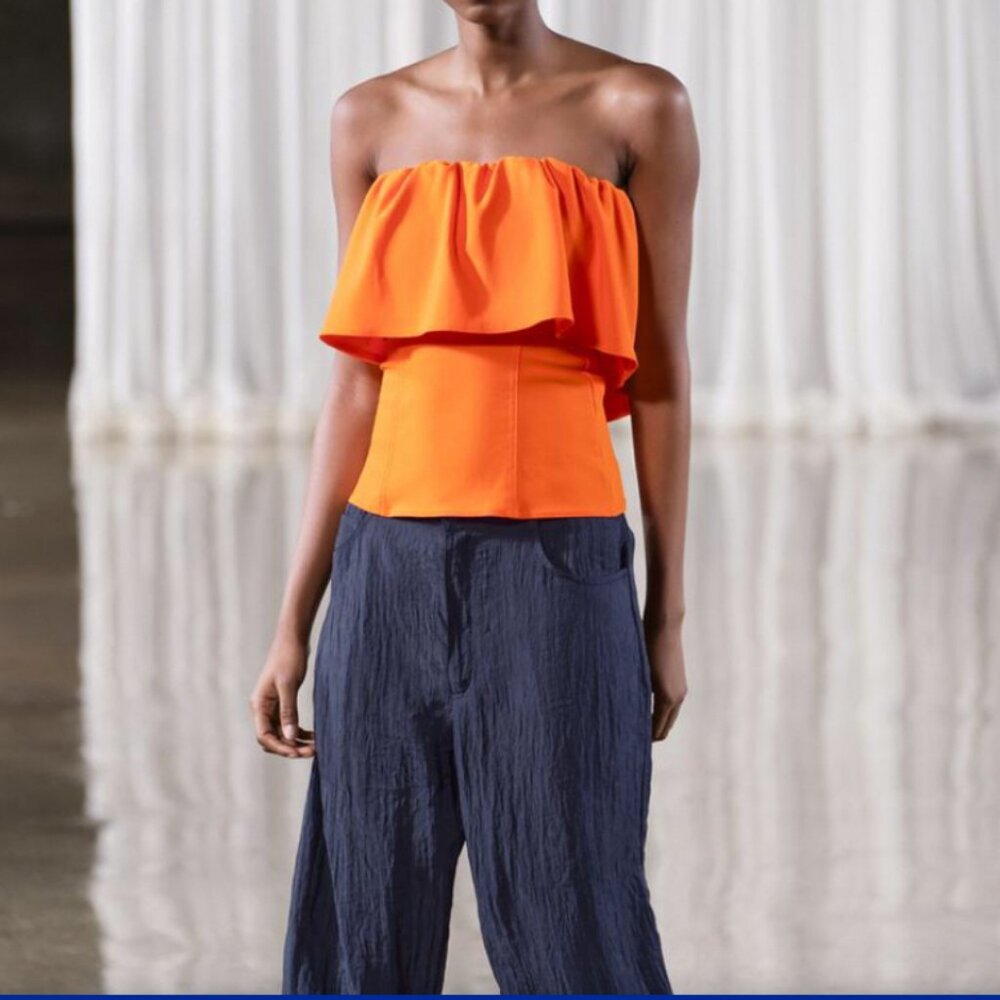Zara Strapless Ruffle Top